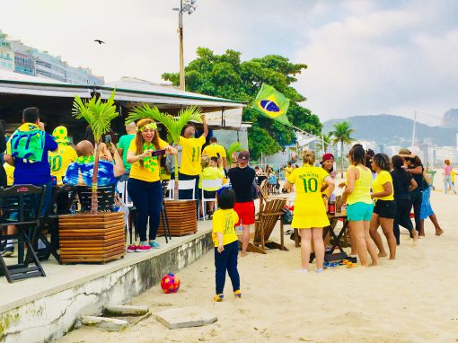 Jubilation on Copacabana Beach Rio Brazil World Cup 2018
