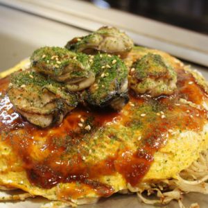 Hiroshima okonomiyaki at Okonomi Mura Hiroshima