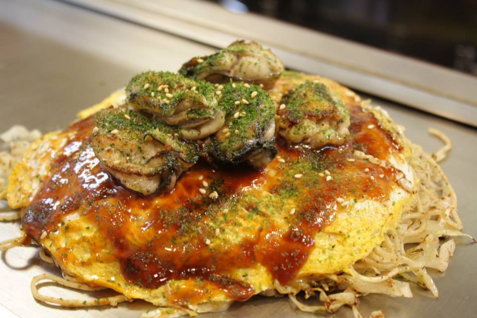 Hiroshima okonomiyaki at Okonomi Mura Hiroshima